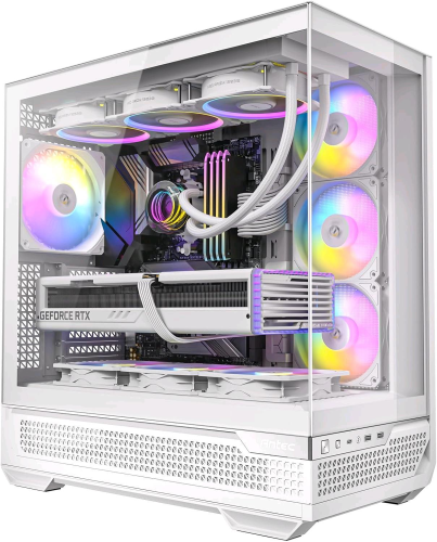 ANTEC C7 ARGB WHITE MIDI TOWER SUPPORTO GPU RTX 40 4 VENTOLE ARGB PWM DA 120mm INCLUSE RAFFREDDAMENTO VERTICALE PANNELLI FRONTALI E LATERALI IN VETRO TEMPERATO SENZA CUCITURE BIANCO